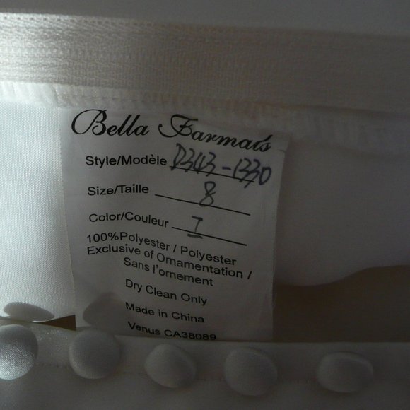 Bella Barmals Wedding Column Dress White Strapless Size 8 Bride - Picture 12 of 12